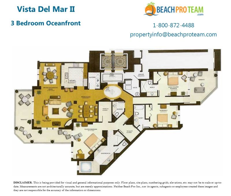 Grande Dunes - Vista Del Mar cordoba Floor Plan - 3 Bedroom Oceanfront